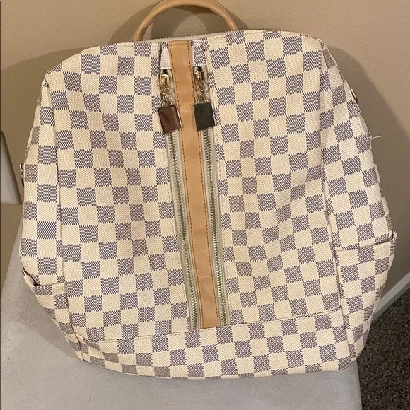 Checkered Backpack with Tan Accents DUNE TODDLER BACKPACK | FUNCTIONAL AND COMPACT – Rad Tod main image 3